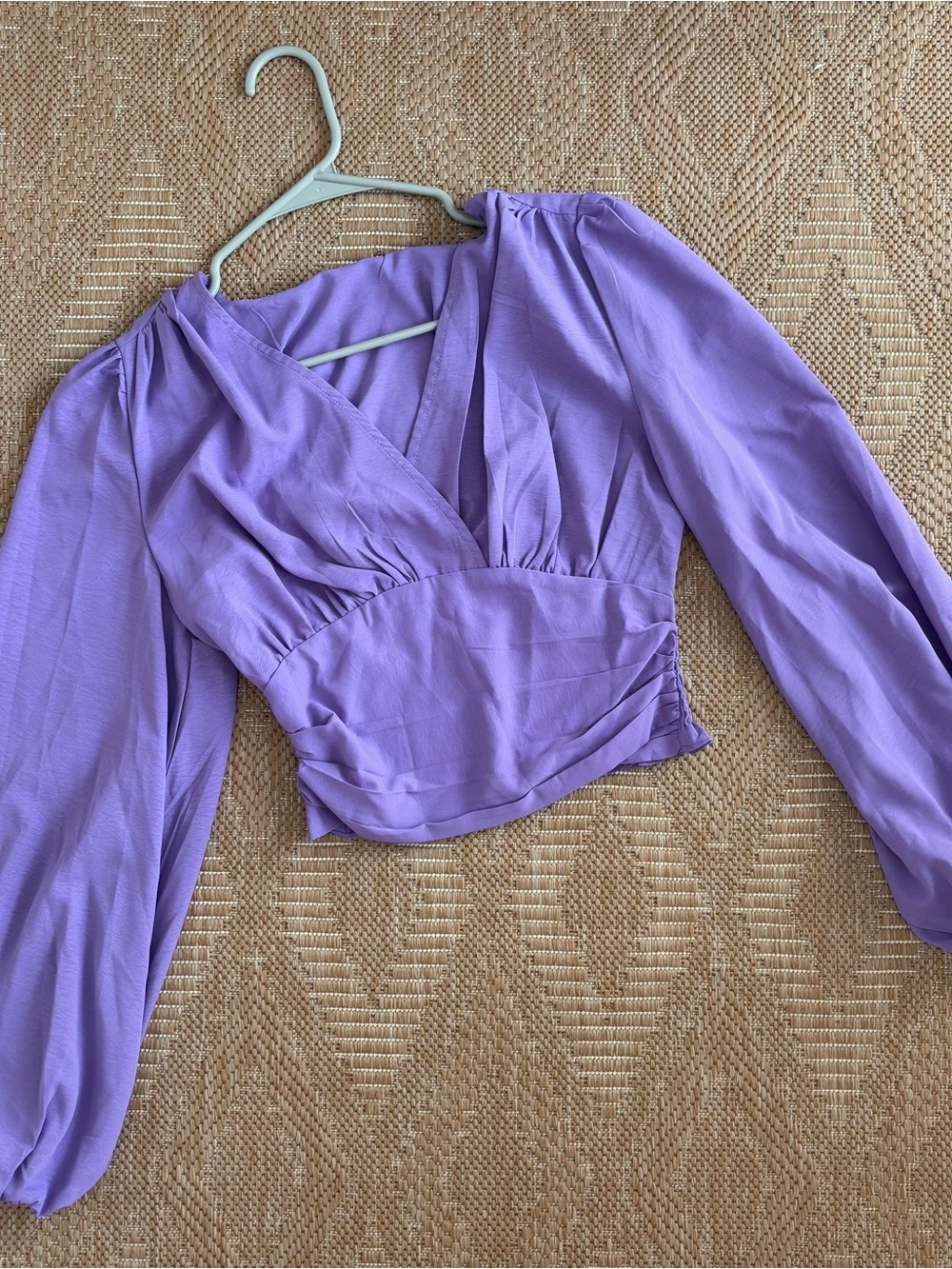 lilac v-neck blouse